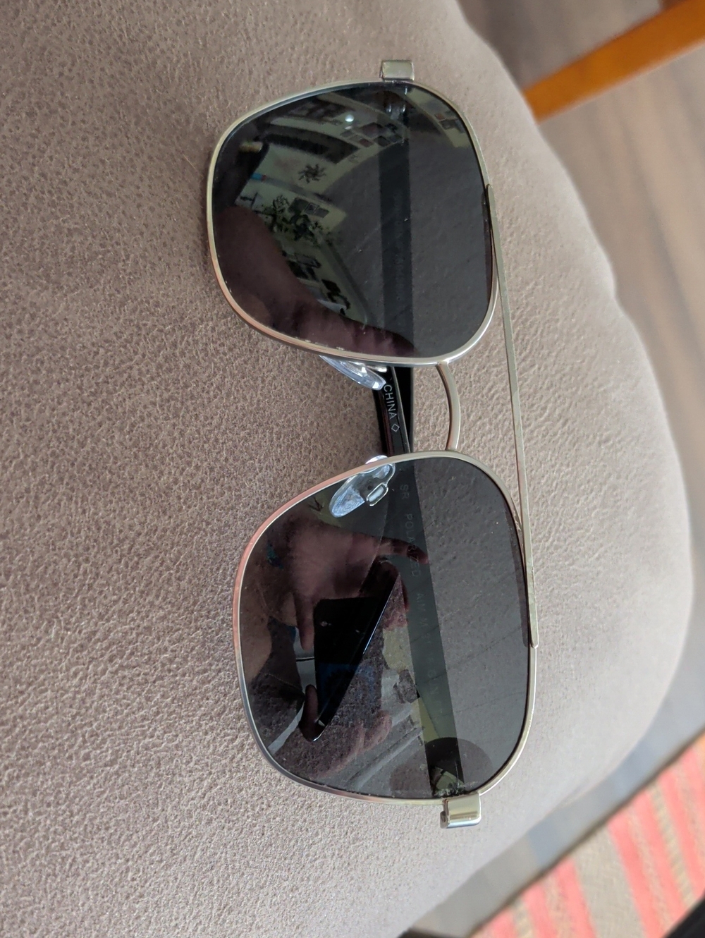 Source Unknown Silver Frame Black Lens Men's Aviator Sunglasses